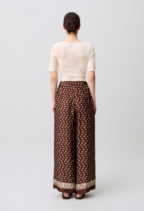 Pantalon fluide imprim&eacute;