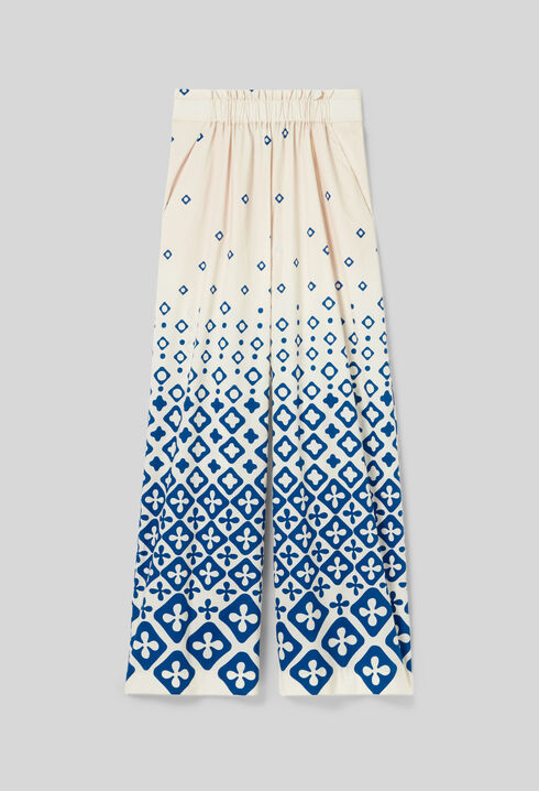 Pantalon large fluide imprimé