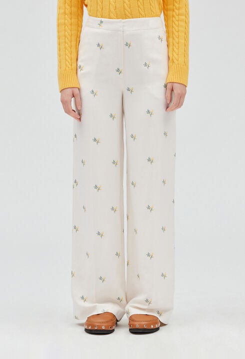 Pantalon broderie mimosa
