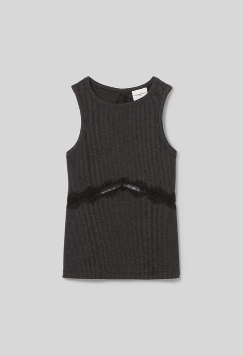T-shirt sans manches dentelle