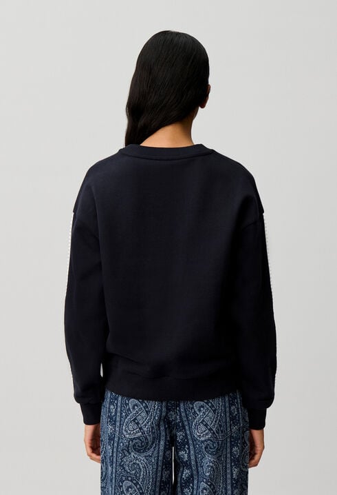 Sweatshirt coton organique broderie C