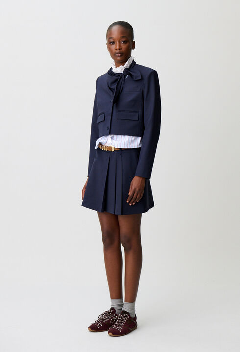 Veste boite laine m&eacute;lang&eacute;e