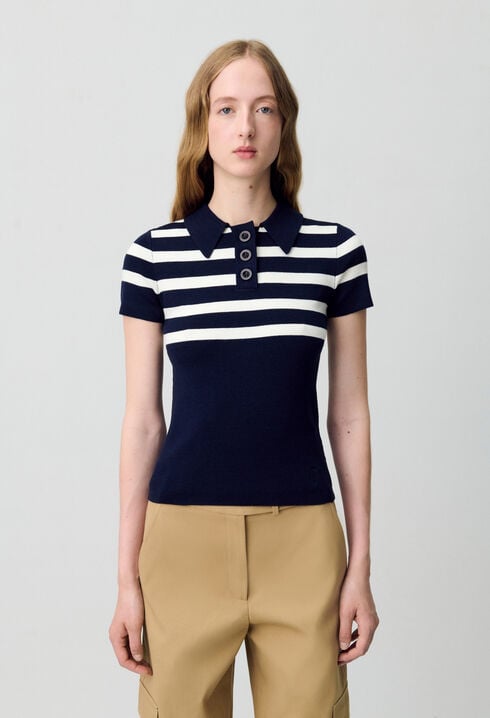 Top polo maille fine
