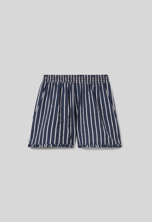 Short rayé large volanté