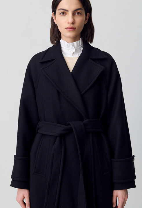 Manteau mi-long laine mélangée