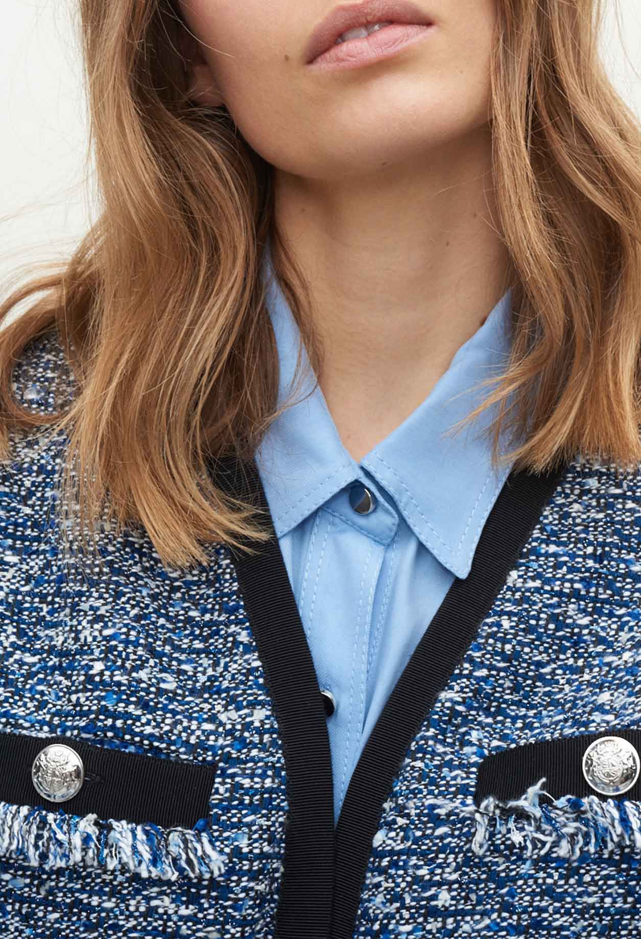 Veste tweed à galons
