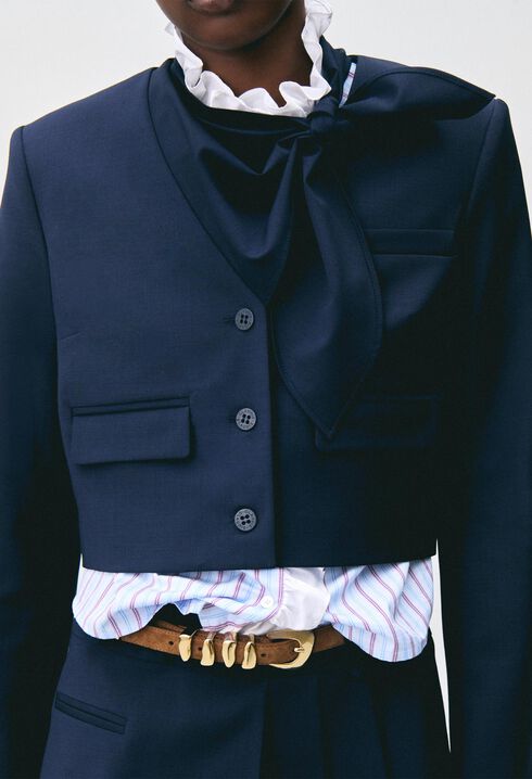 Veste boite laine m&eacute;lang&eacute;e
