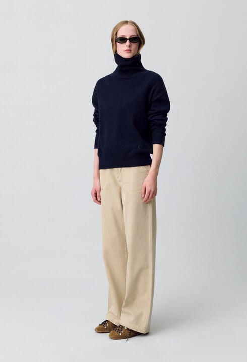 Pull cachemire bleu marine
