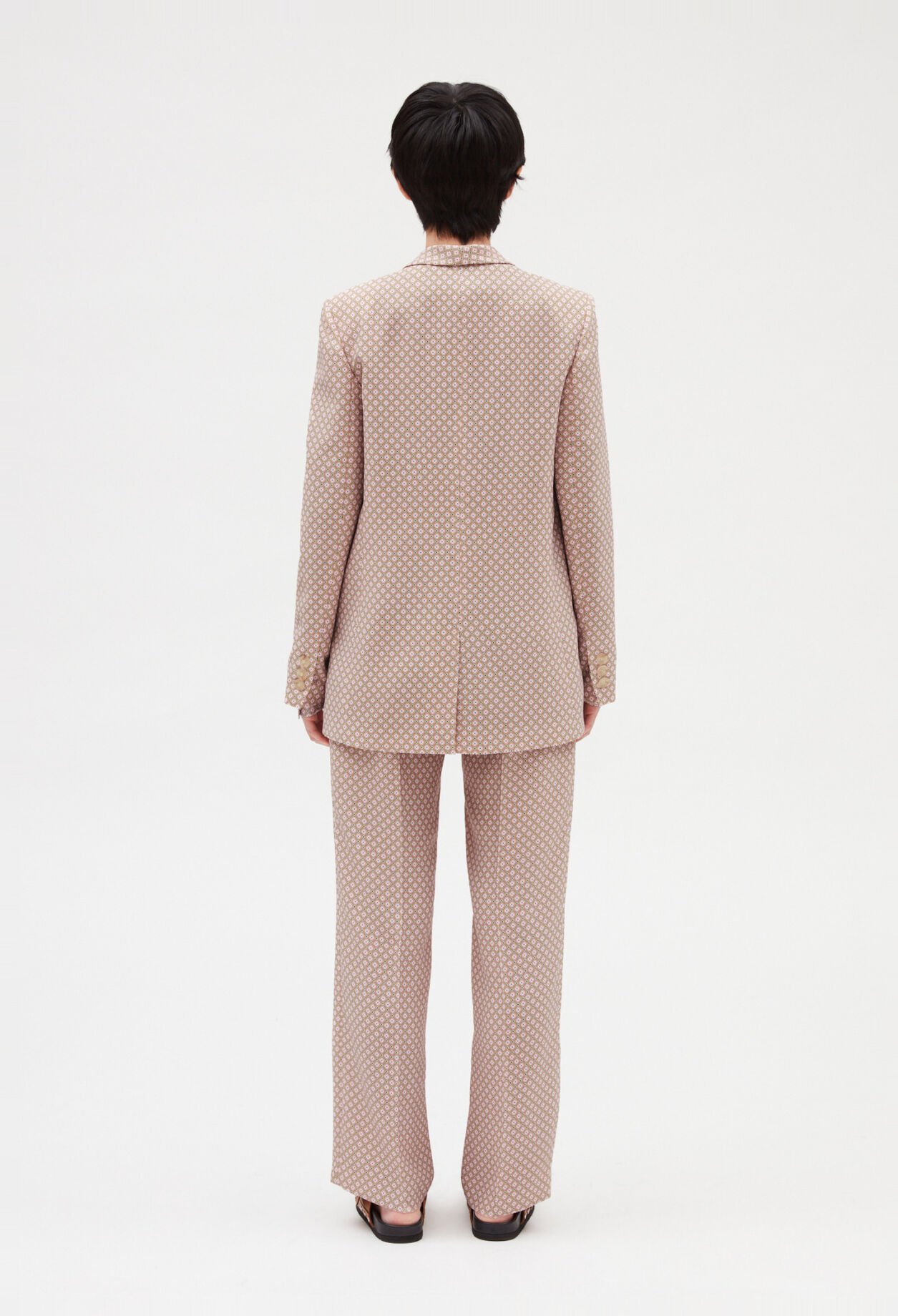 Veste tailleur imprimé rose