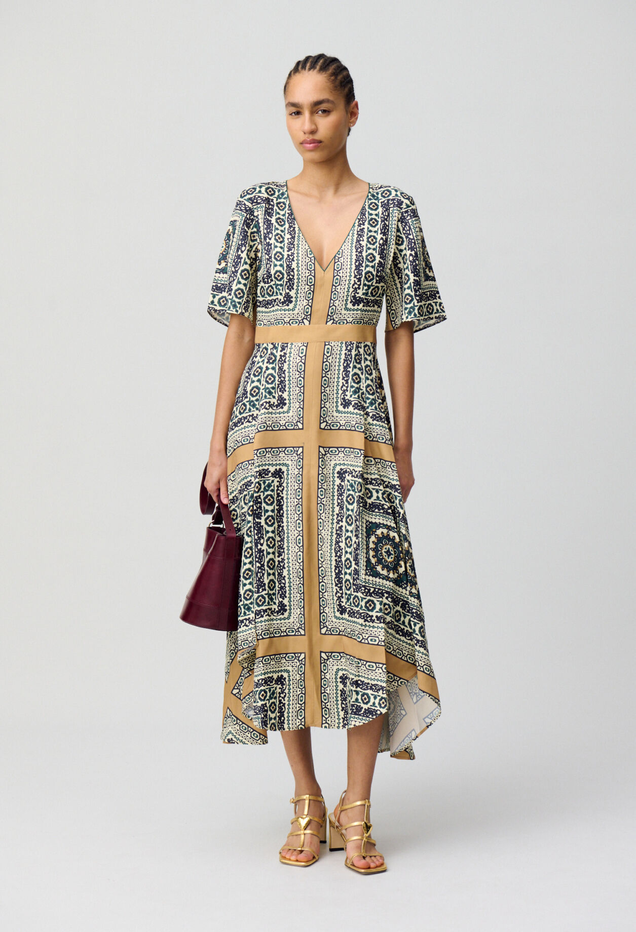 Robe longue fluide imprimée shop
