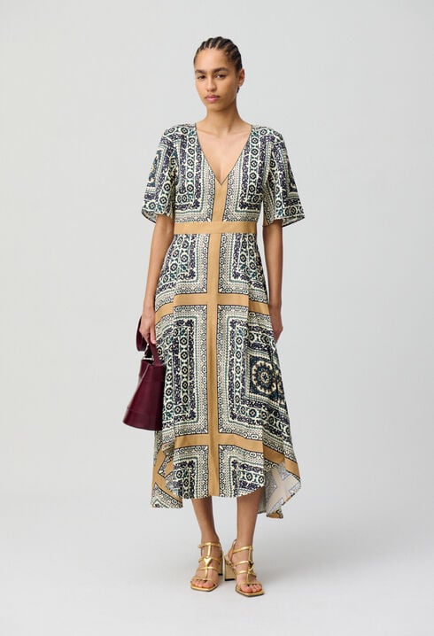 Robe longue fluide imprimée