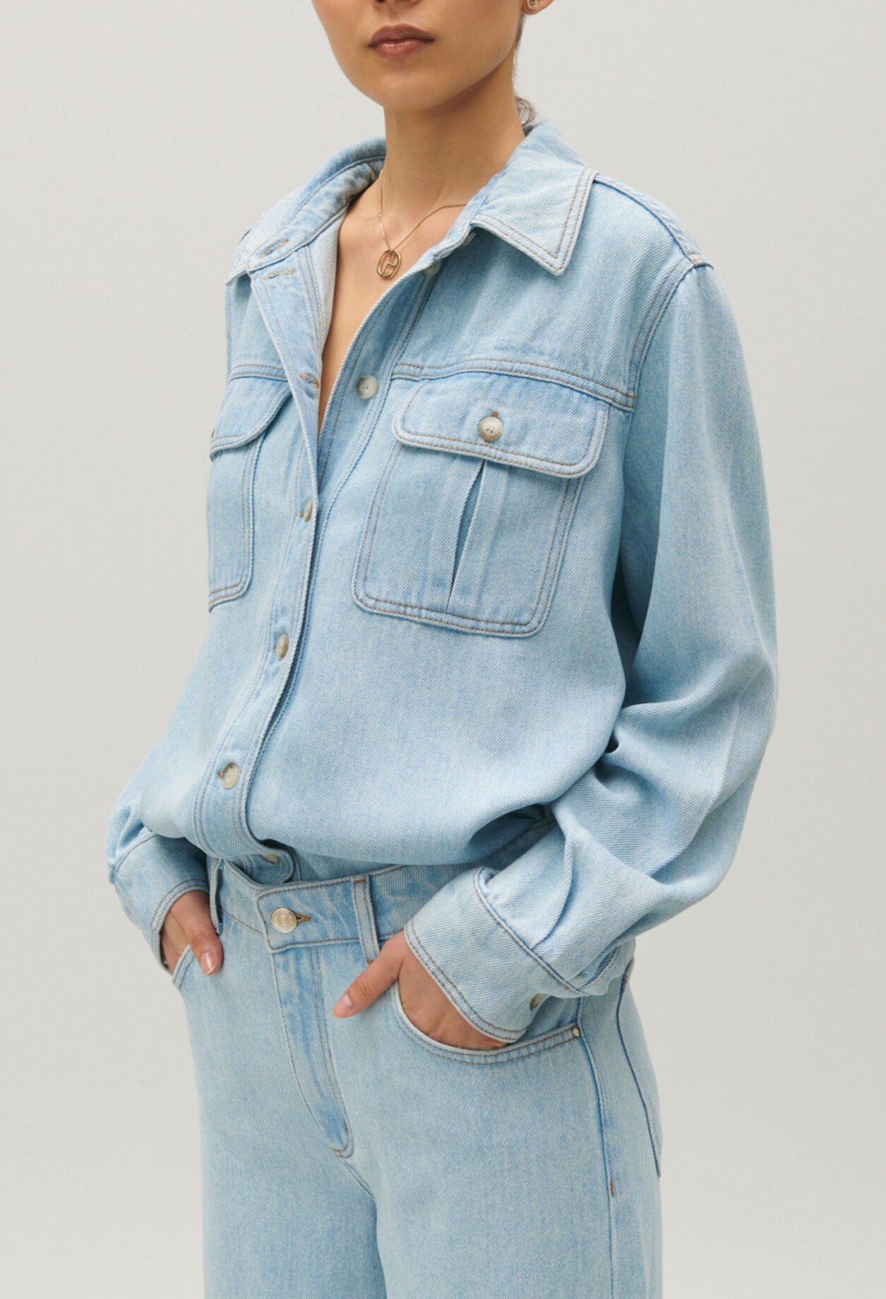 Chemise fluide bleue