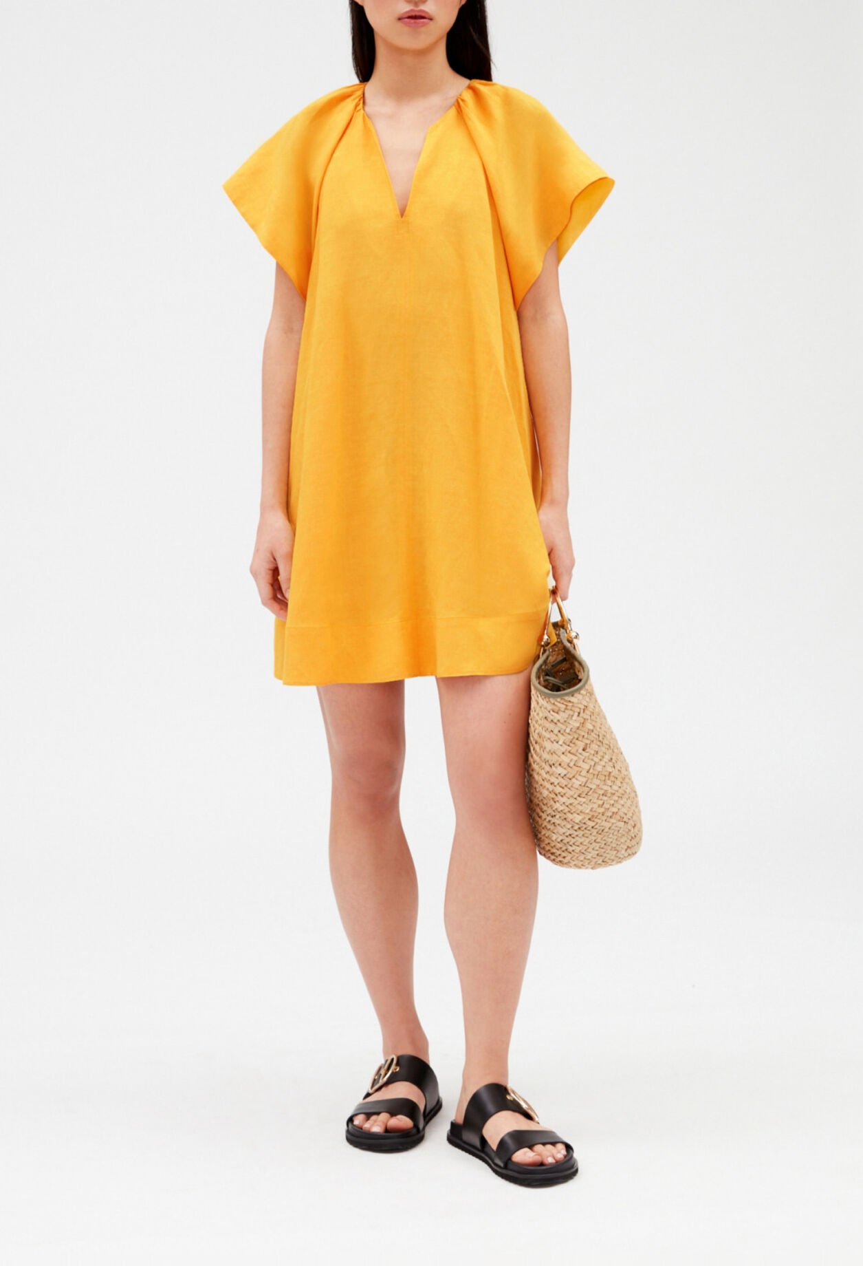 Robe courte jaune 