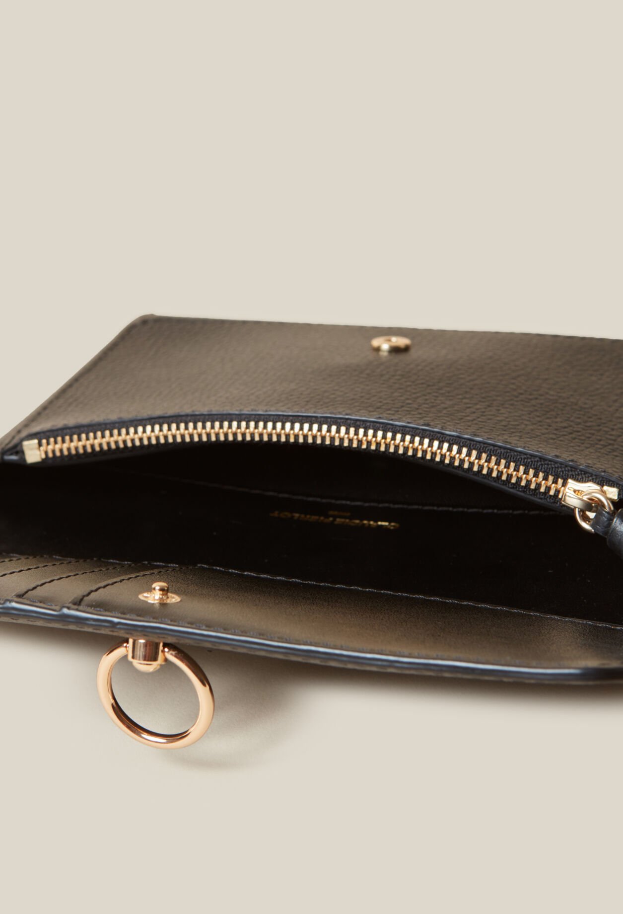 Pochette large cuir grainé