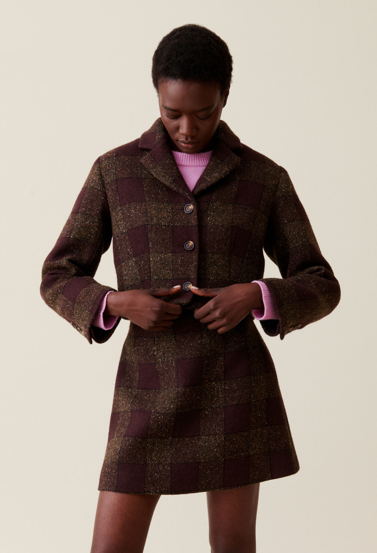 Manteau claudie pierlot carreaux outlet