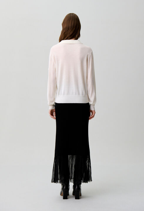 Pull maille fleur brod&eacute;e