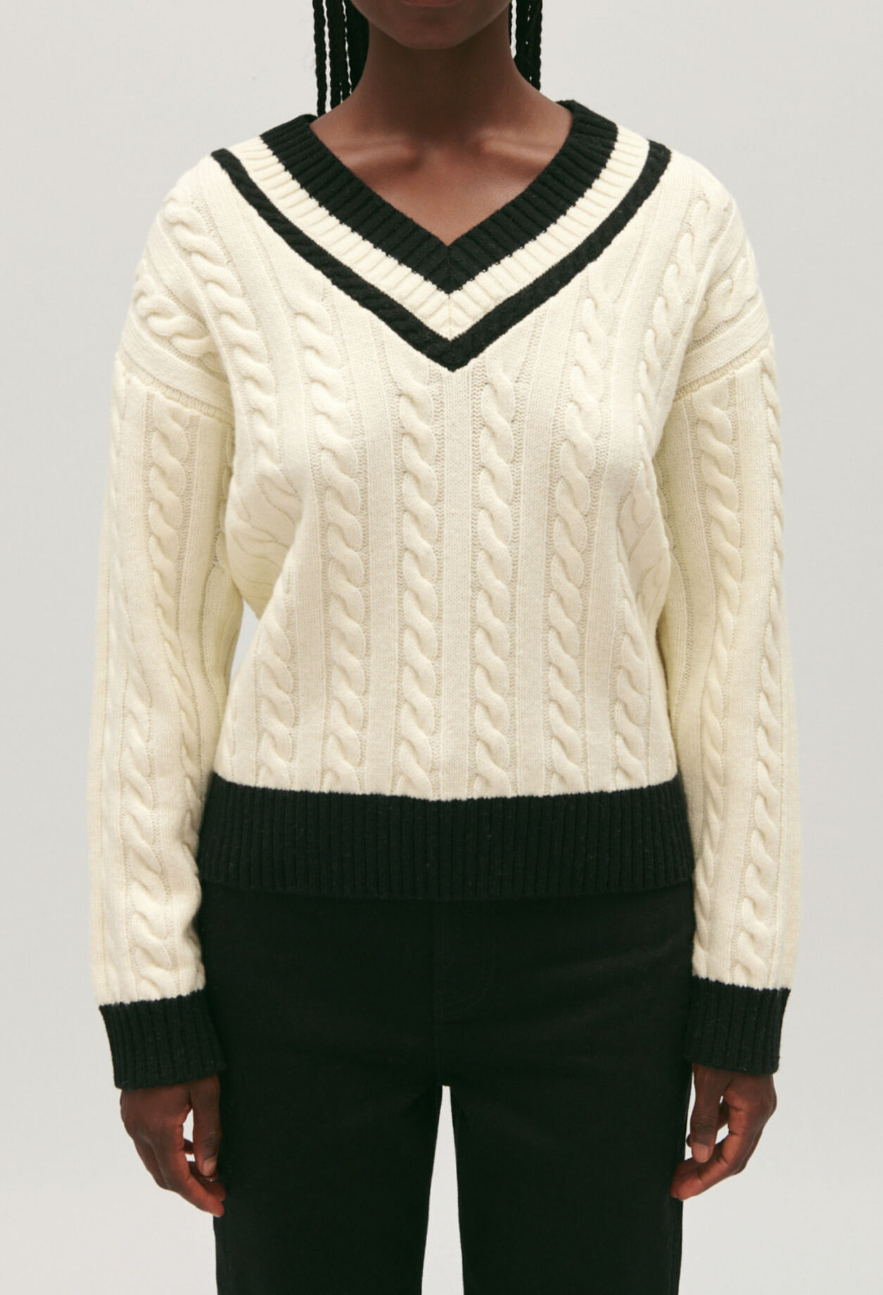 claudie Pull maille torsadée pour femme