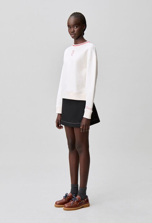Sweatshirt maille avec broderie CP