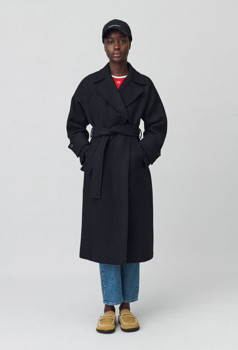 Manteau mi-long laine mélangée