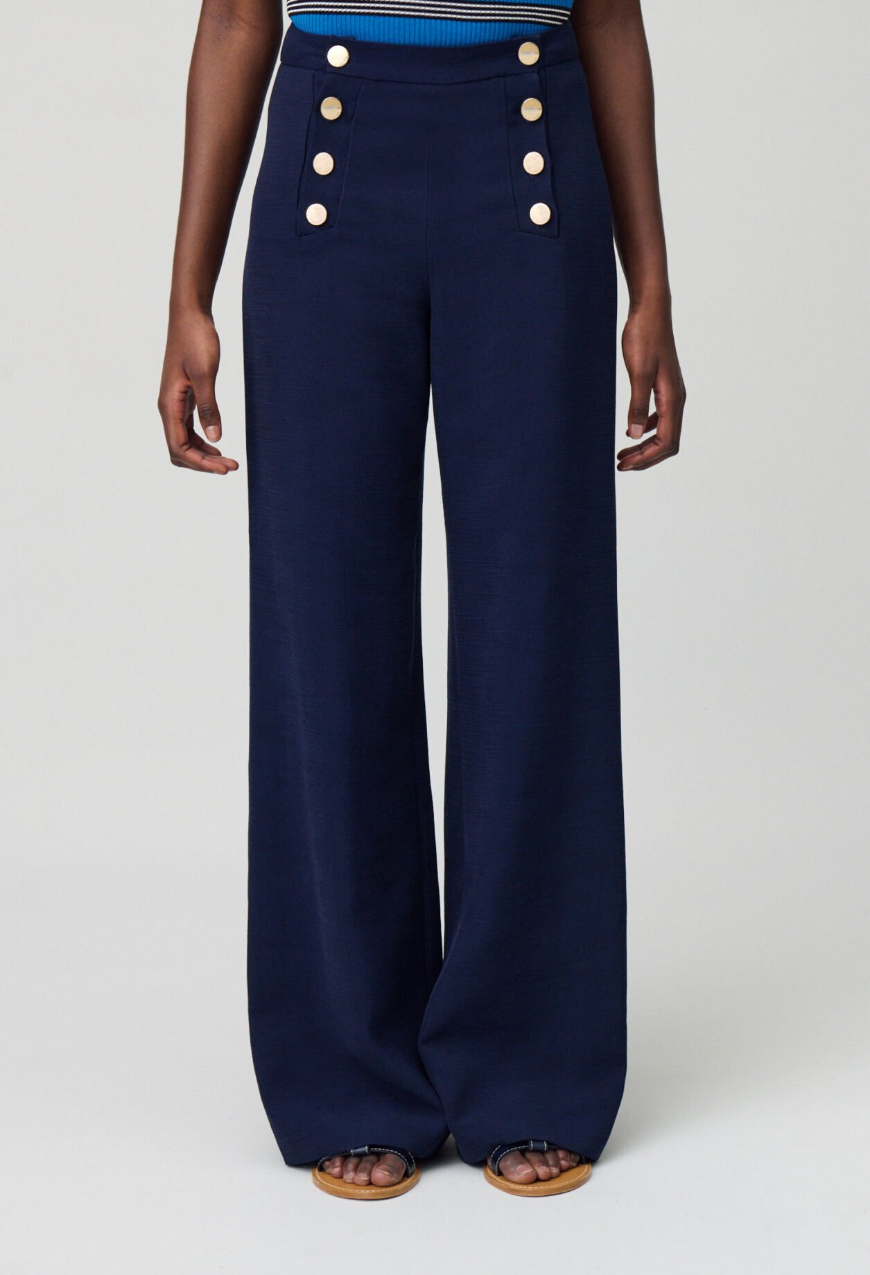 Pantalon droit à pont