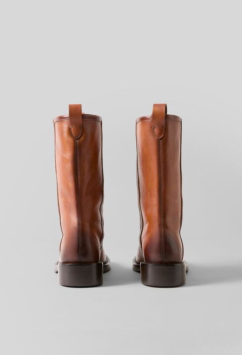 Bottines santiags cuir lisse
