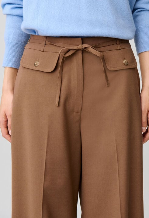 Pantalon laine m&eacute;lang&eacute;e jambes larges