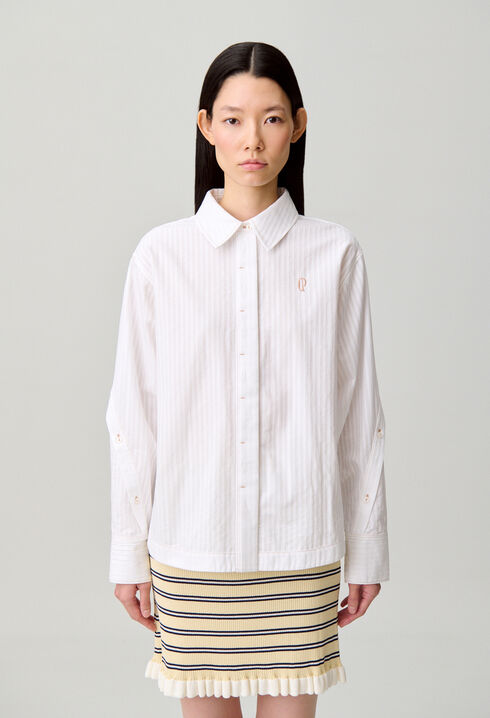 Chemise popeline ray&eacute;e