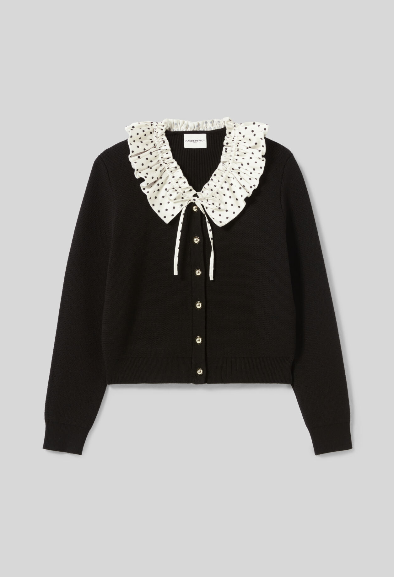 Cardigan maille fine avec col
