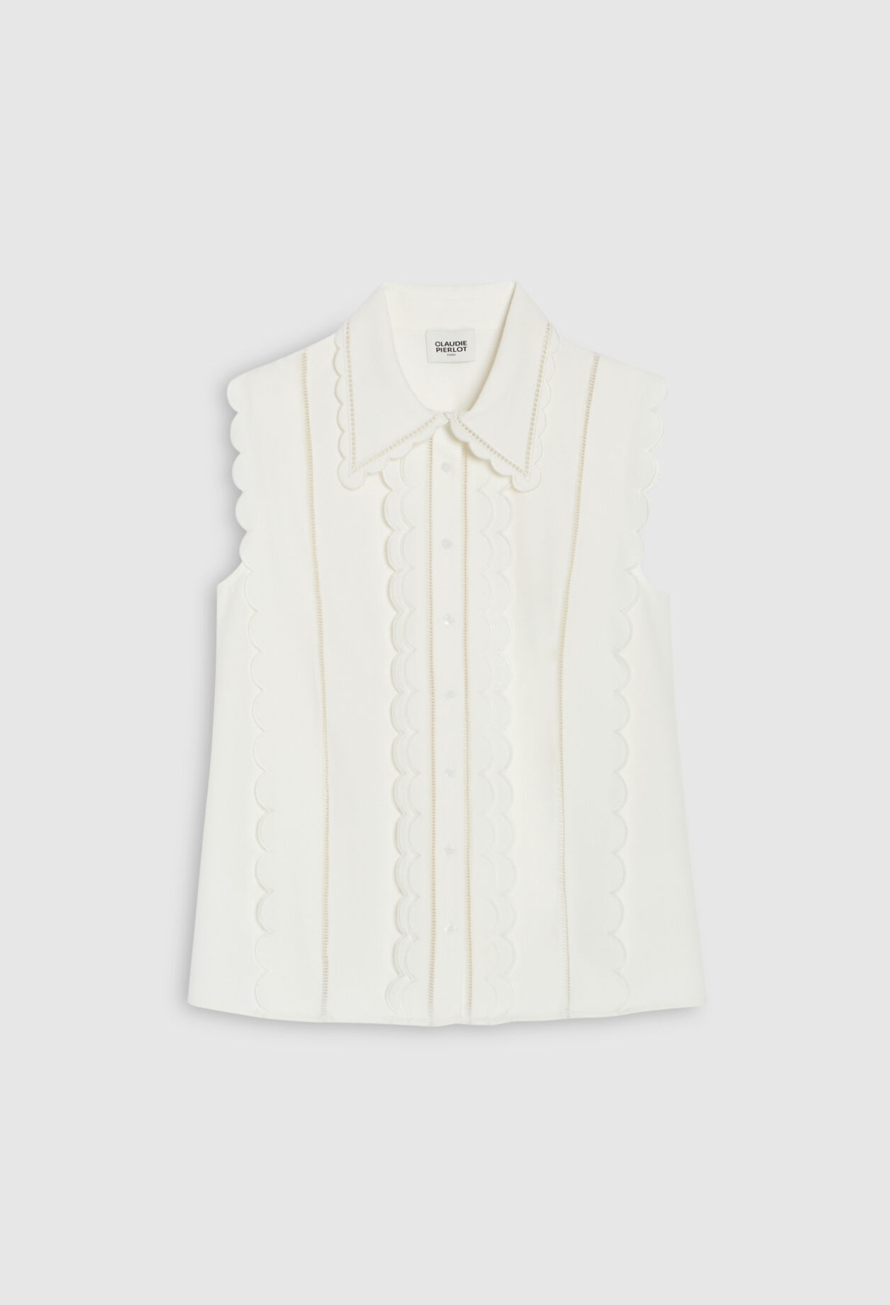 Chemise festonnée sans manches