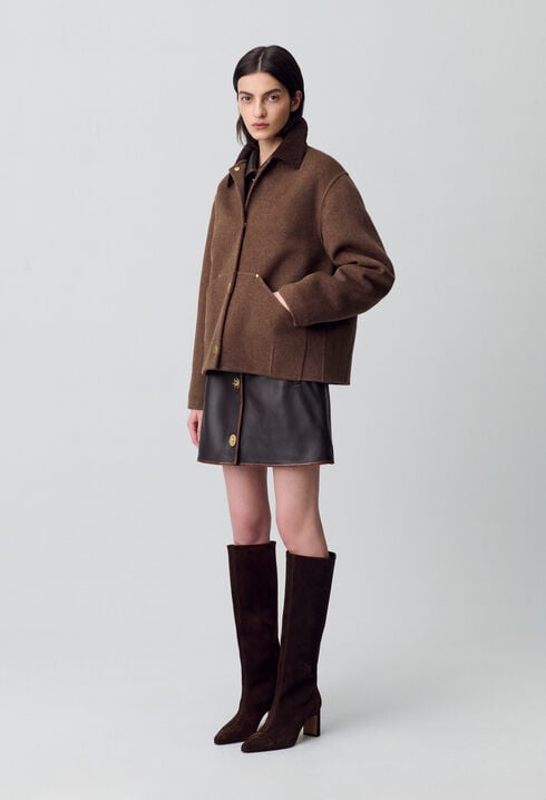 Manteau court laine