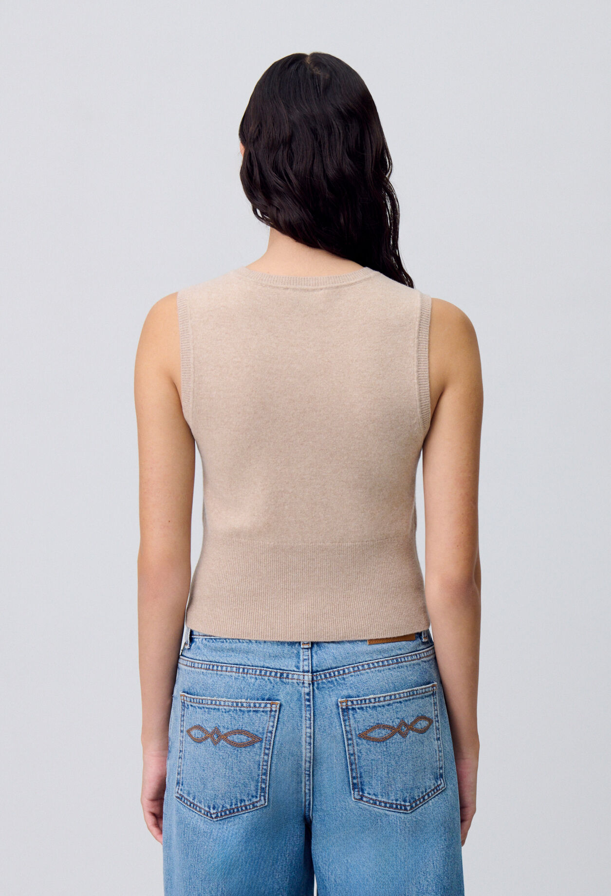 Top maille boutonné