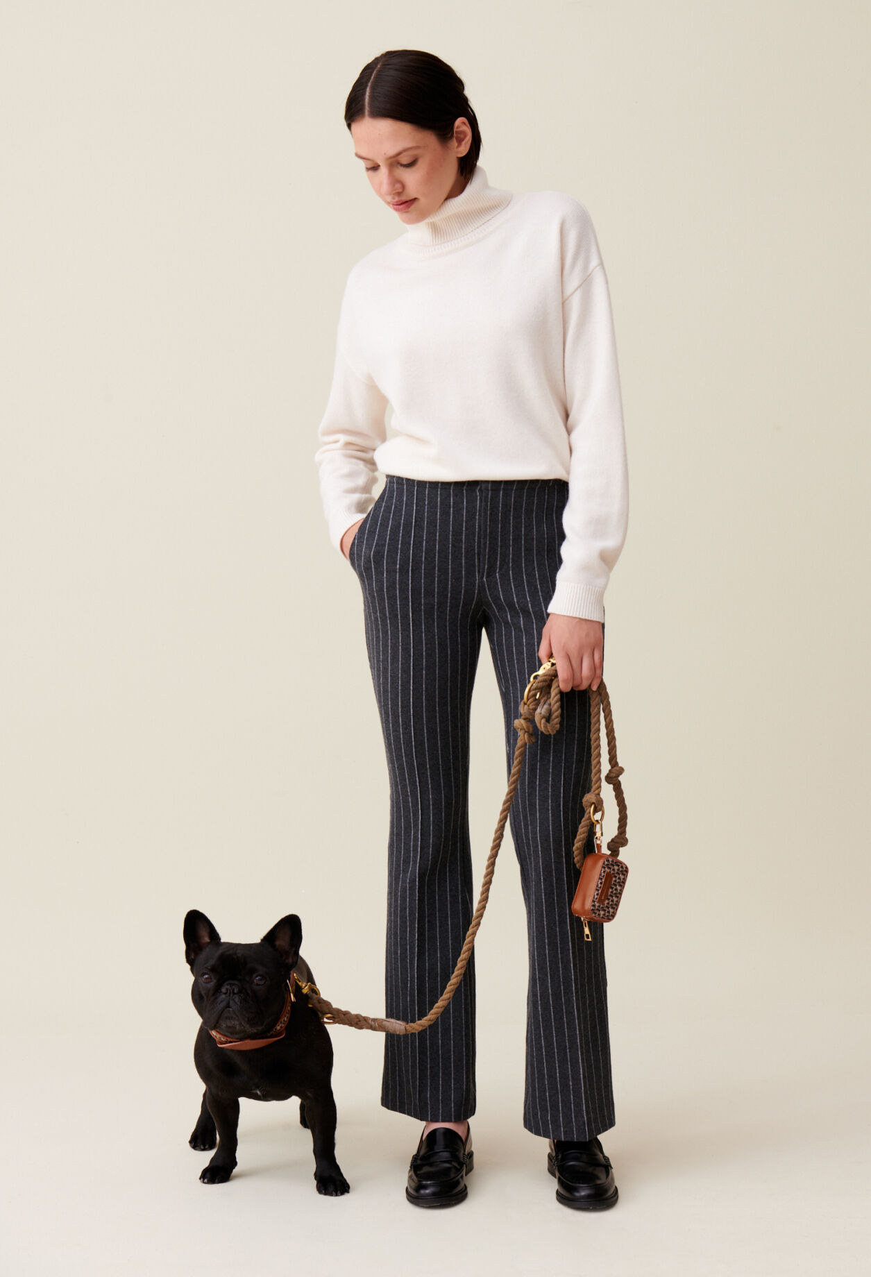 Pantalon flare à rayures