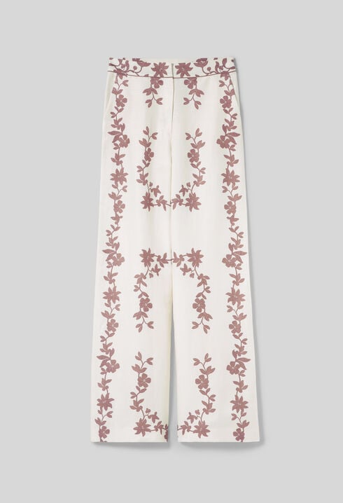 Pantalon large fleurs