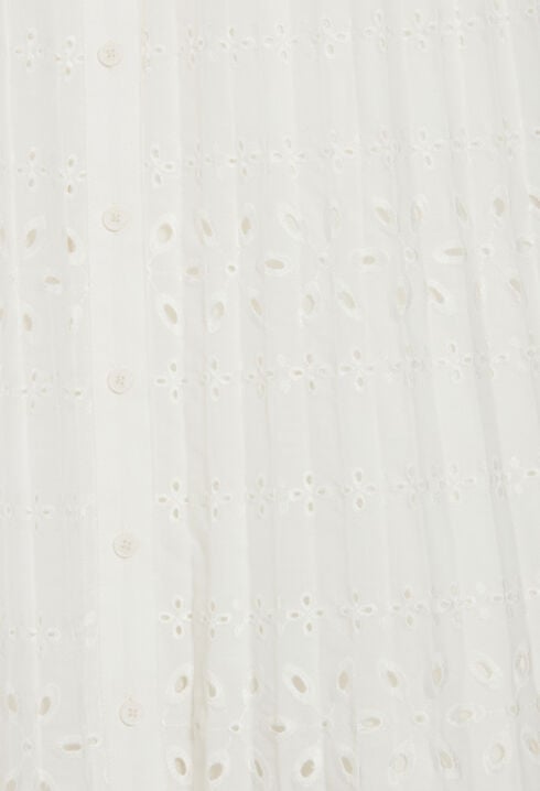 Robe midi plissée écrue