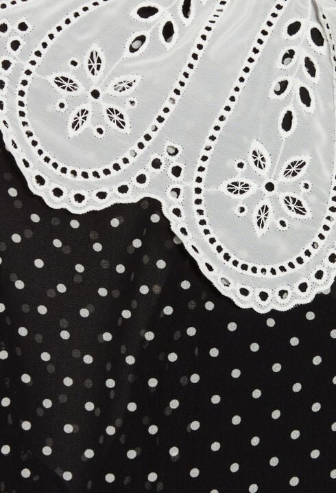 Blouse à pois col Claudine