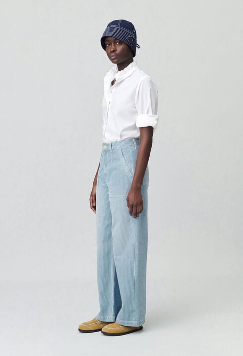 Jean large délavé