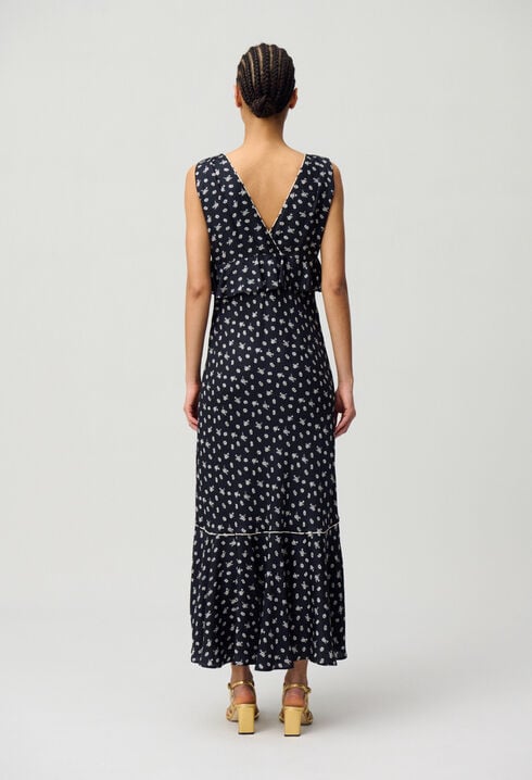 Robe longue volantée
