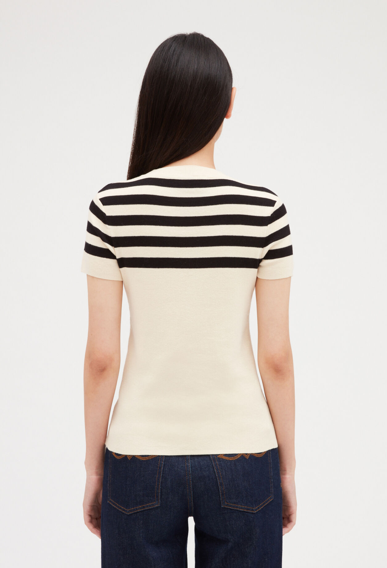Pull bicolore manches courtes