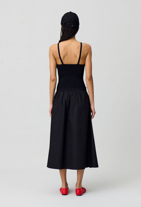 Robe mi-longue buste maille