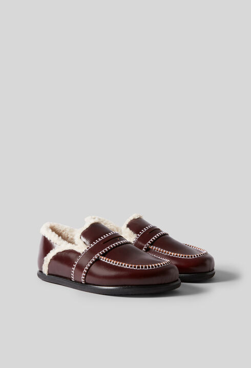 Mules cuir fourrées