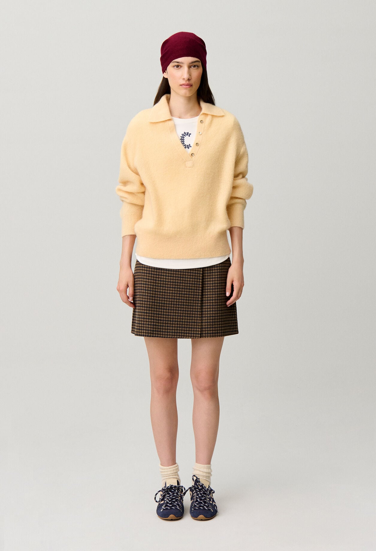 Pull d&eacute;contract&eacute; maille poilue