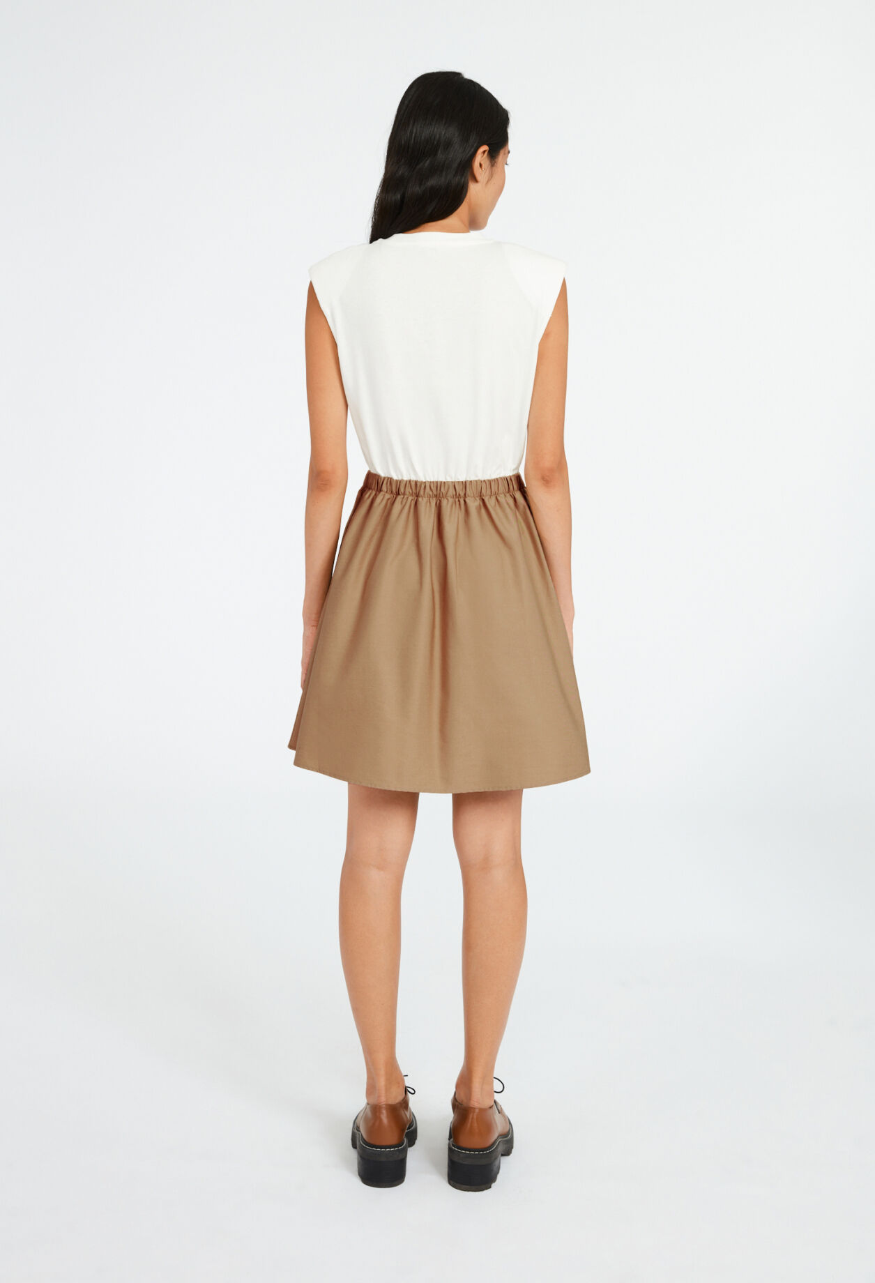 Robe biocolore mi-longue bi matières