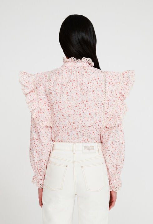 Blouse blanche imprimé fleuri