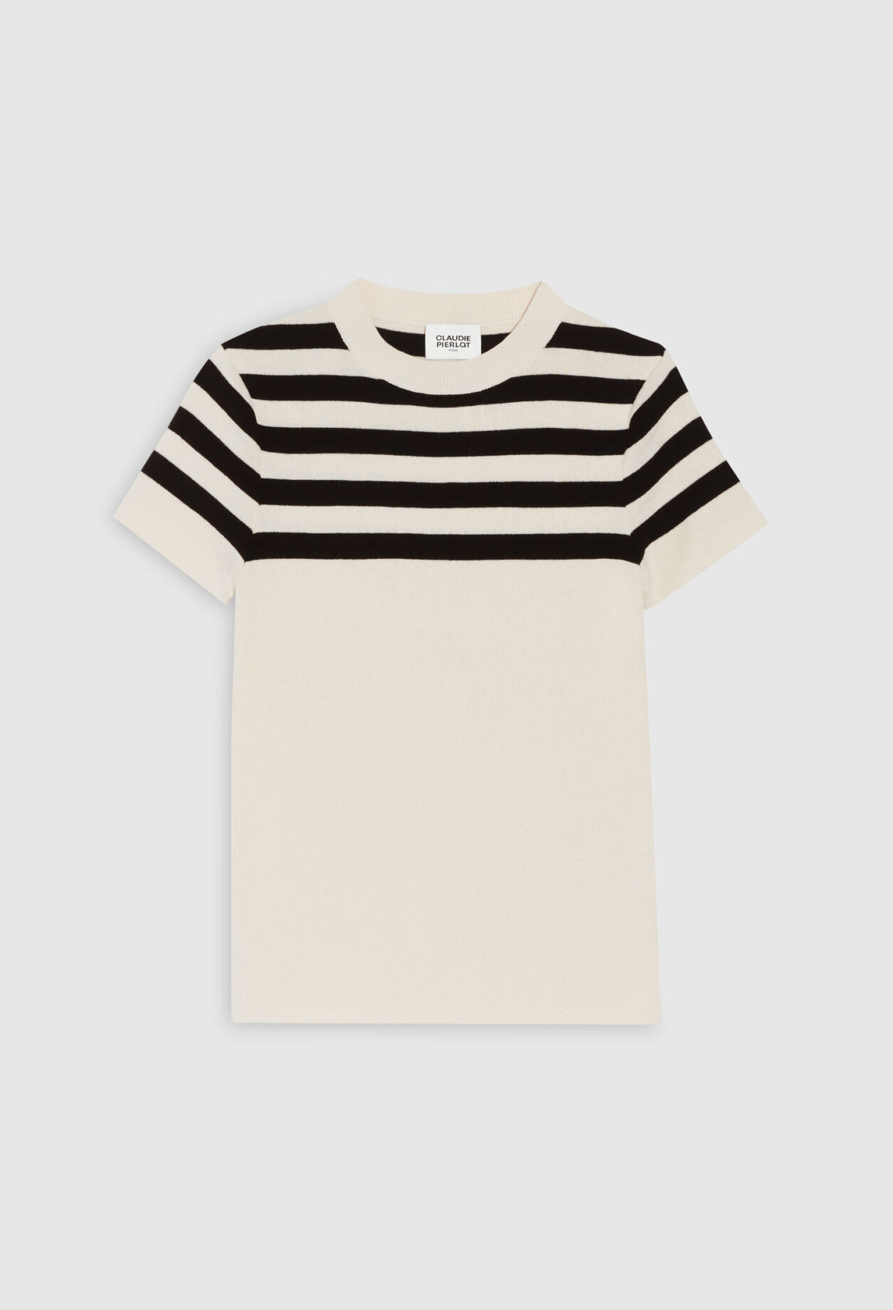 Pull bicolore manches courtes