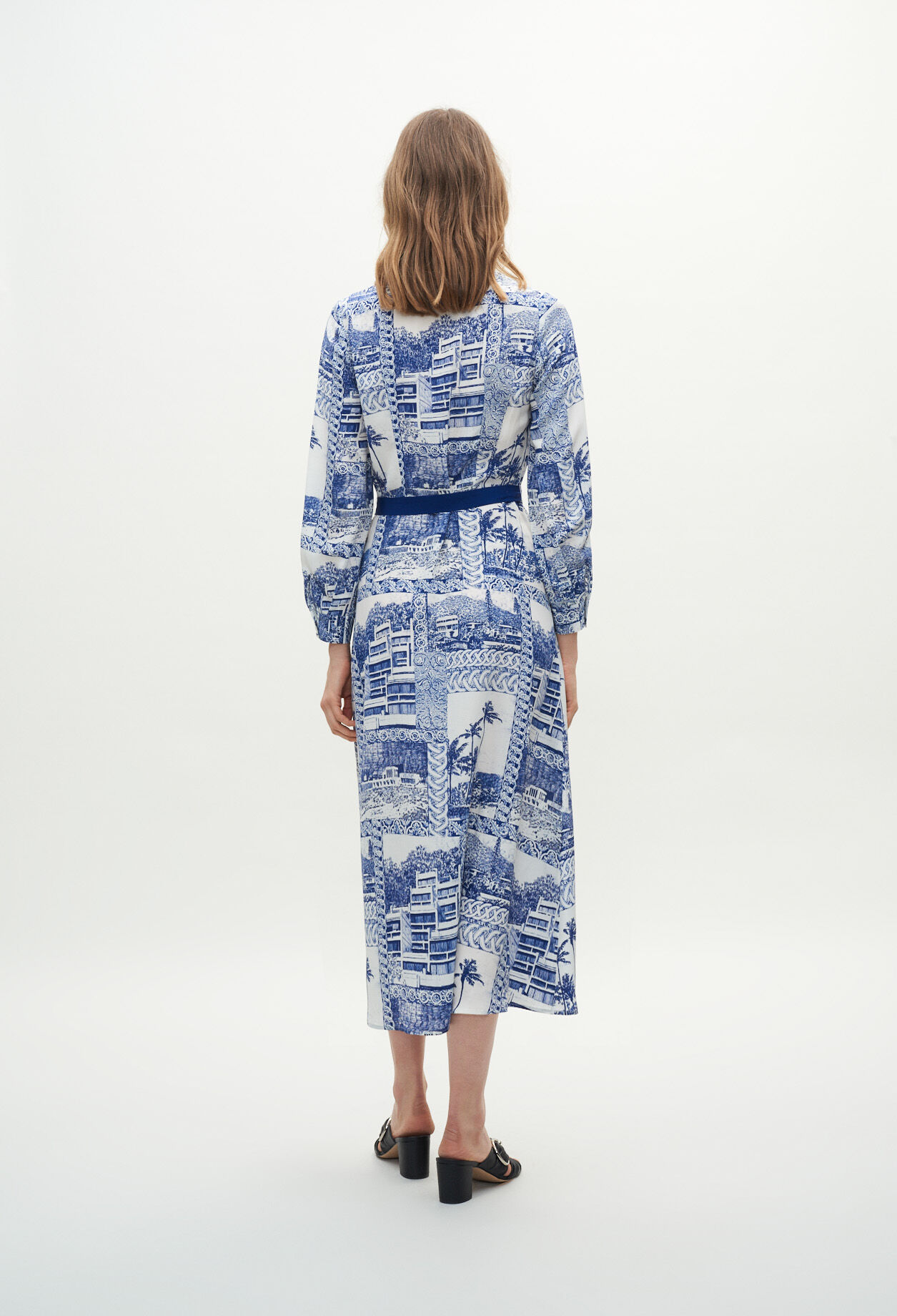Robe longue toile de Jouy