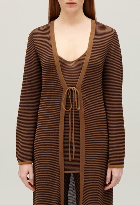 Cardigan long marron