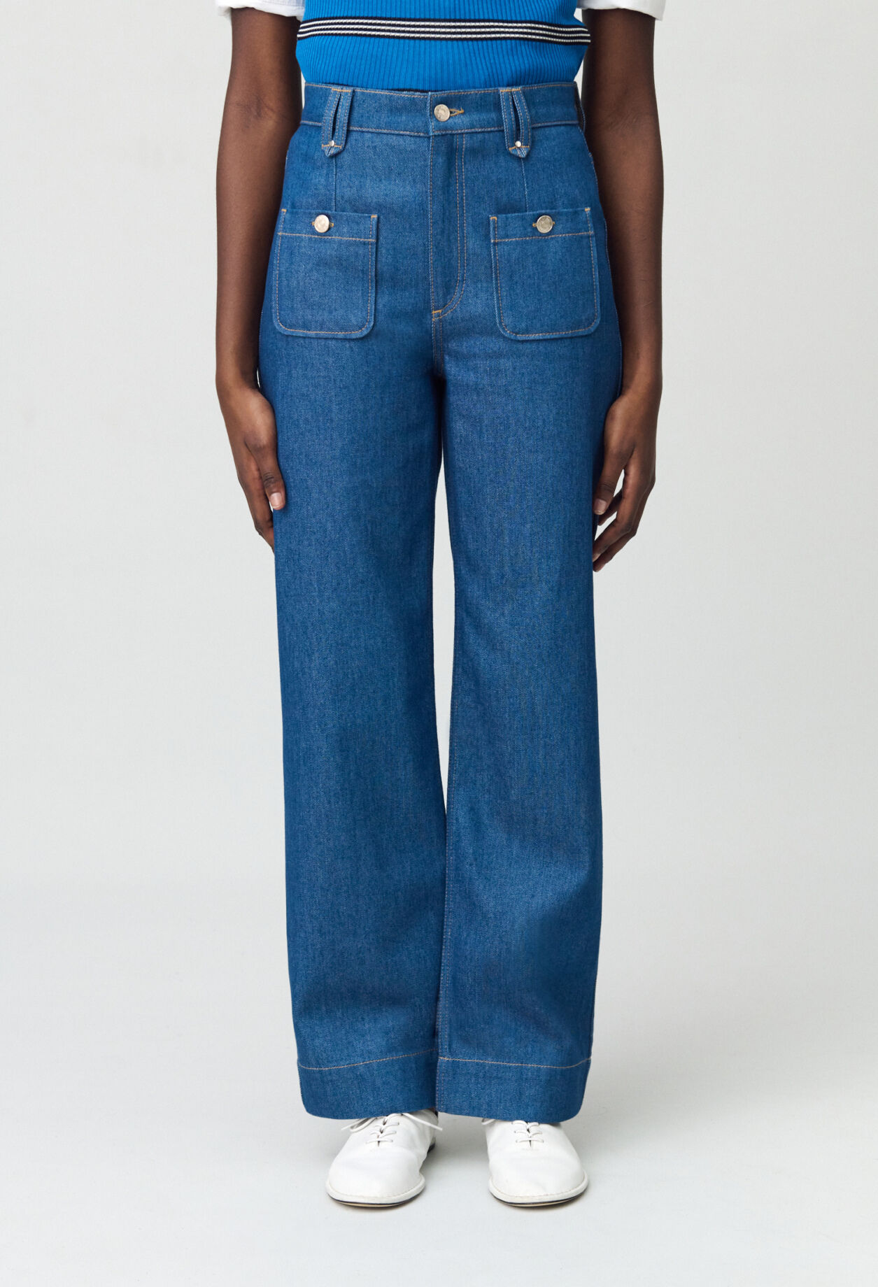 Jean large taille haute