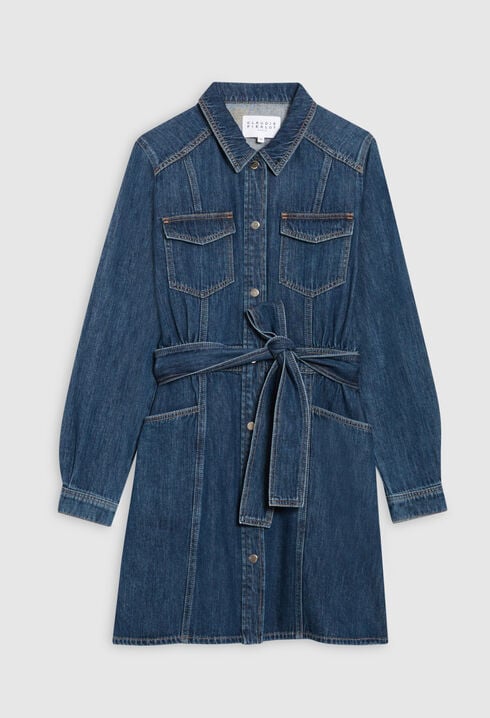 Robe courte denim mid-blue