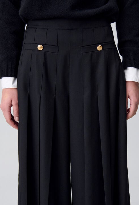 Pantalon large à plis
