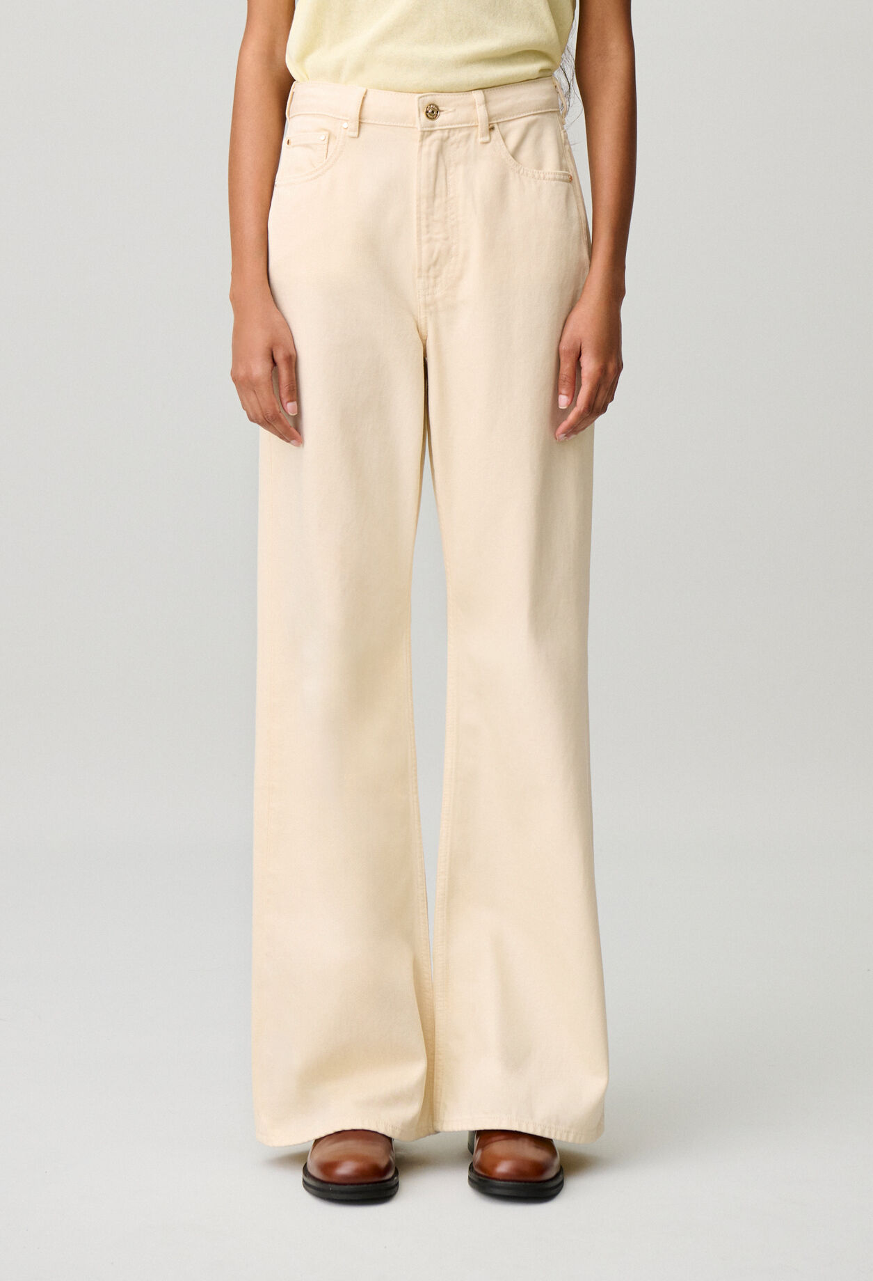 Jean flare denim taille haute